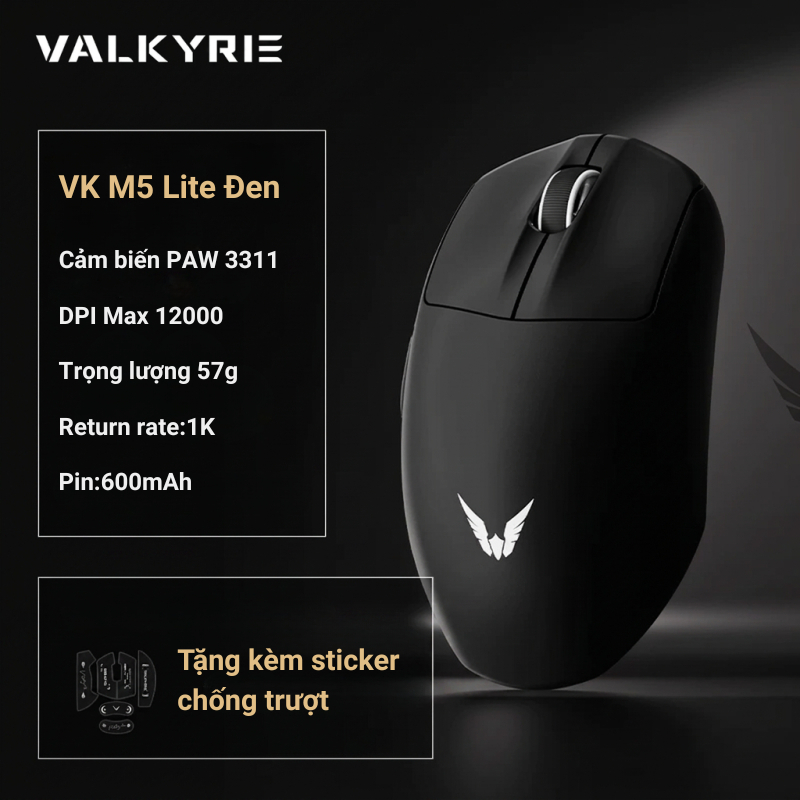 Chuột Gaming Valkyrie VK M5 Series - 3 mode kết nối - Return Rate Max 8K - Cảm biến PAW 3950 VK AMG Max 65000 DPI | BigBuy360 - bigbuy360.vn