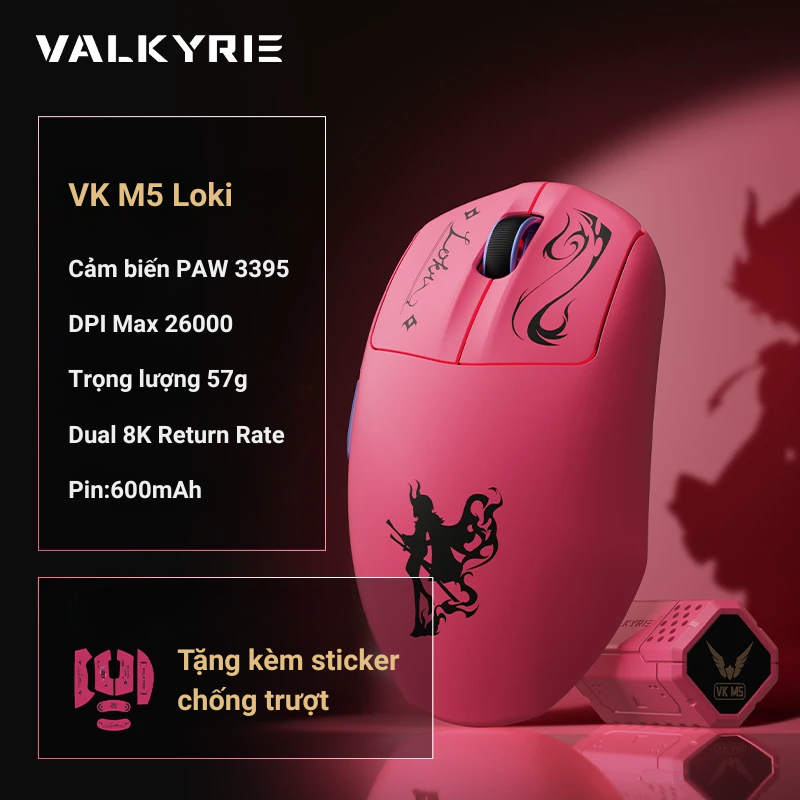 Chuột Gaming Valkyrie VK M5 Series - 3 mode kết nối - Return Rate Max 8K - Cảm biến PAW 3950 VK AMG Max 65000 DPI | BigBuy360 - bigbuy360.vn
