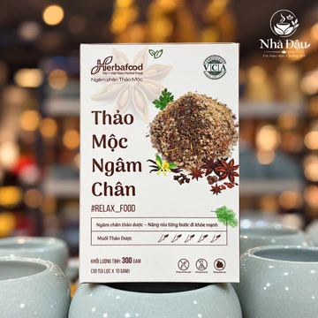 Thảo Mộc Ngâm Chân Herbafood 300g, Muối Thảo Dược Ngải Cứu Gừng Gắm Quế Chi, 30 Túi Lọc Ngâm Chân