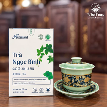 Trà Ngọc Bình Giảo Cổ Lam Lá Sen Herbafood 135g, Trà Thảo Mộc Túi Lọc 30 Gói