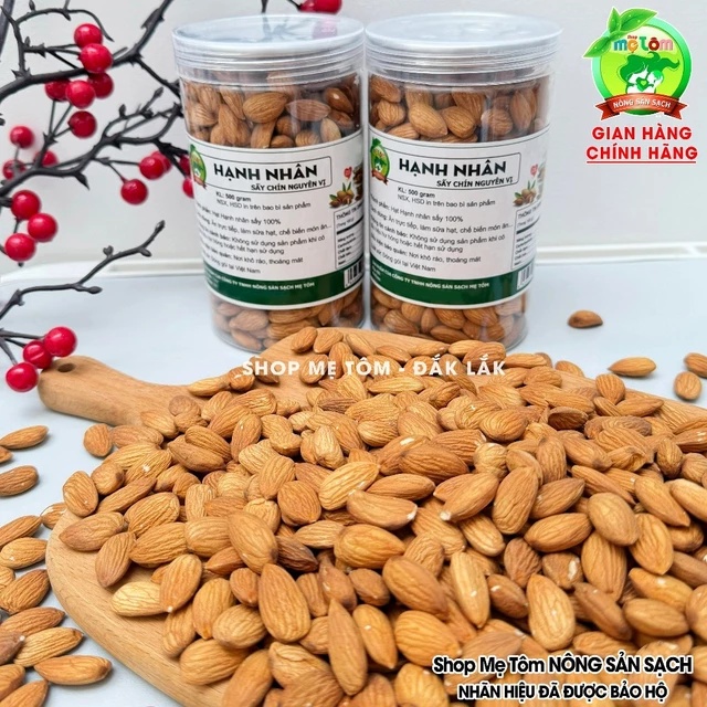 Hạnh nhân sấy chín sấy mộc không muối giữ trọn dinh dưỡng (có xuất hóa đơn công ty đầy đủ)