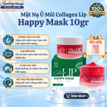 [GIÁ SỈ - HÀNG CHÍNH HÃNG] Ủ Môi Happy Mask Collagen Lip Happy Mask 10g – Mặt Nạ Ủ Môi Dưỡng Ẩm, Làm Mềm Môi