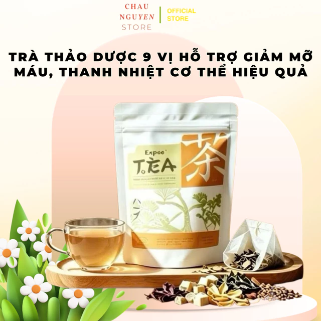 Trà thảo mộc 9 vị Expce T.E.A Hỗ trợ thanh nhiệt, giảm mỡ máu, tăng cường trao đổi chất, hỗ trợ tiêu hóa