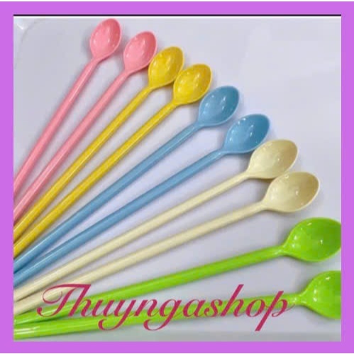 (Combo 5 bịch =50 cái) Muỗng nhựa cafe màu/đen_thúy nga shop