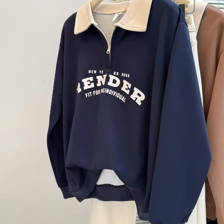 Áo Sweater Polo RENDER Form Rộng Phong Cách Unisex Nam Nữ Đều Mặc Được Chất Vải Nỉ Cotton Siêu Đẹp Có Cổ