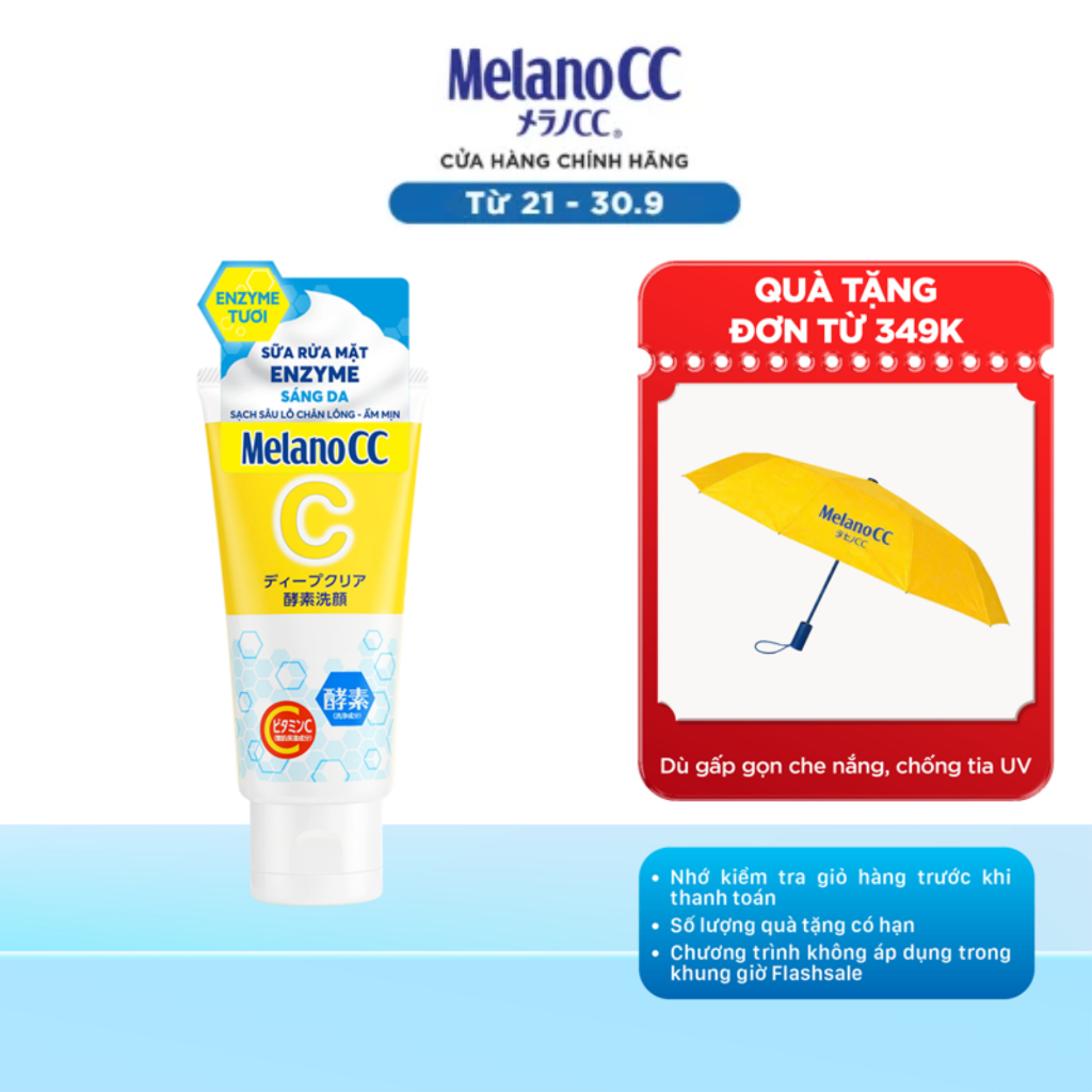 Sữa rửa mặt dưỡng trắng Melano CC Deep Clear Enzyme Face Wash 130g