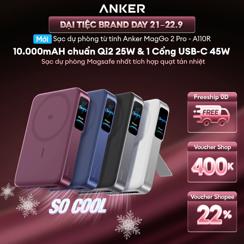 Pin dự phòng Anker MagGo 2 Pro A110R màu Phantom Gray