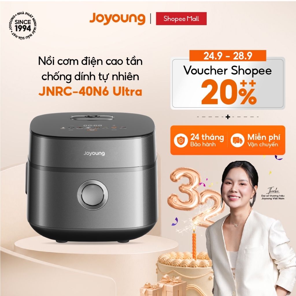 Nồi cơm điện cao tần 1.5L Joyoung JNRC-40N6 Ultra | Lòng nồi 316L chống dính tự nhiên | Công suất 1350W