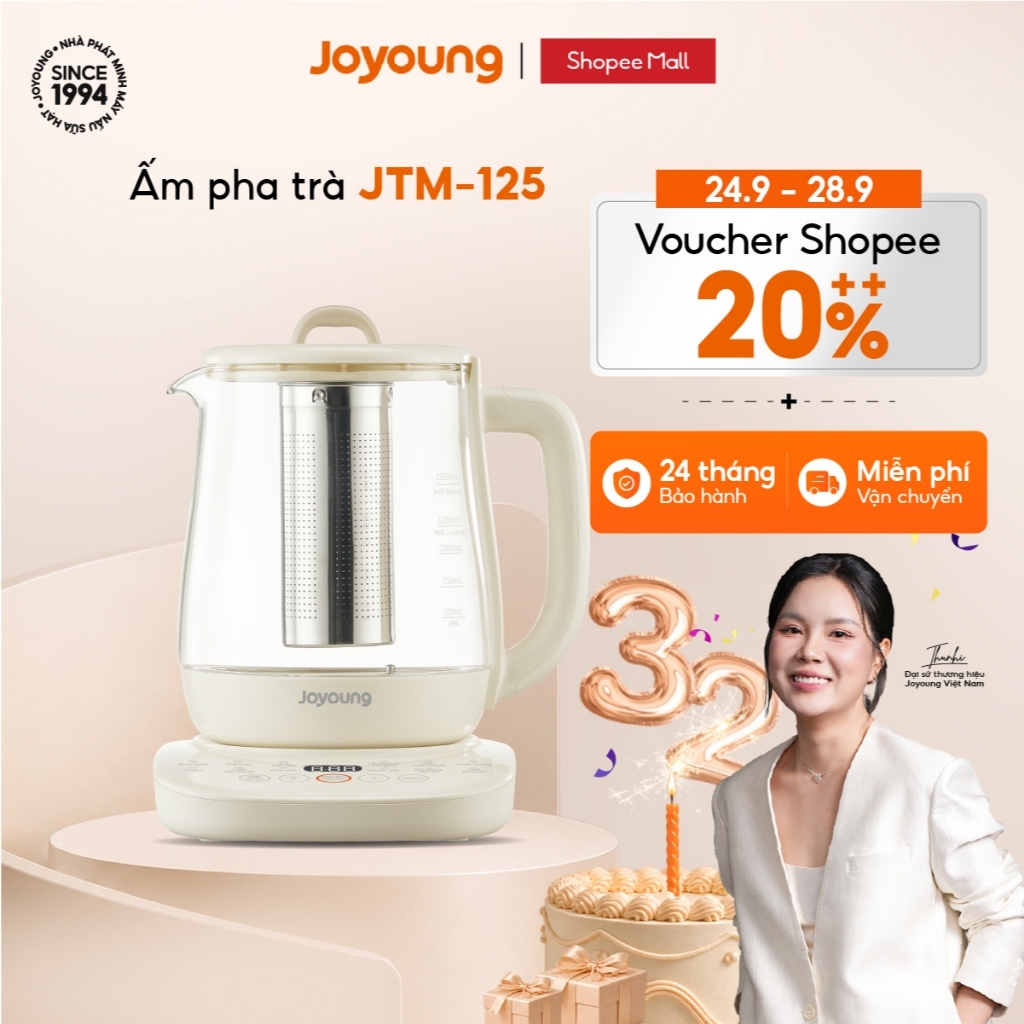 Ấm pha trà đa năng Joyoung JTM-125 | Dung tích 1.5L | Công suất 800W