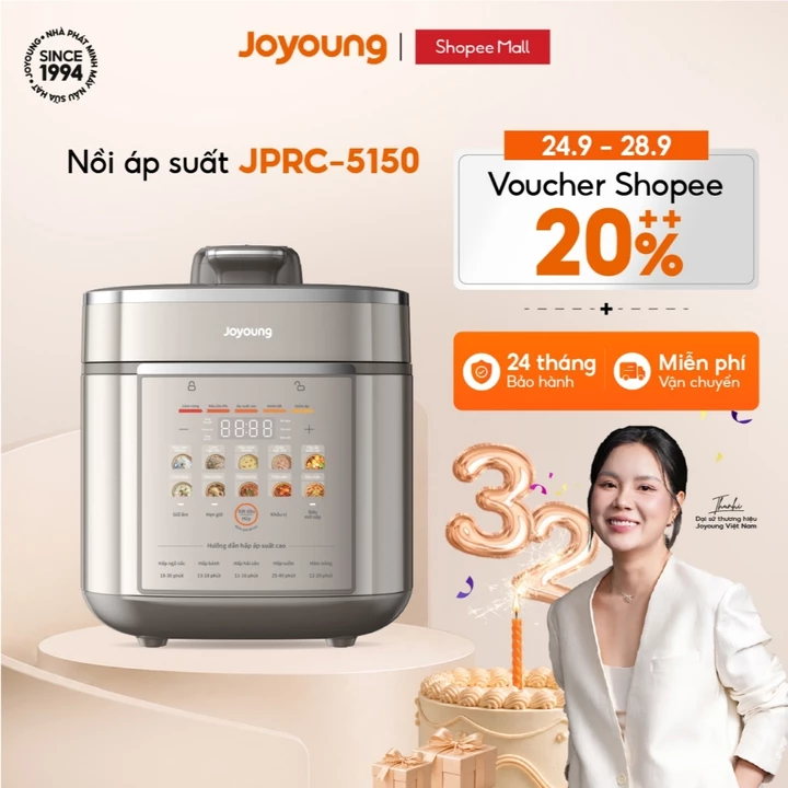 Nồi áp suất điện tử Joyoung JPRC-5150 | Dung tích 5L (nấu cơm 1.8L) | Công suất 900W