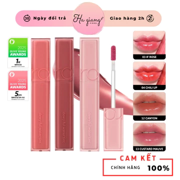 Son Tint Bóng Romand Dewyful Water Tint Màu 13 Custard Mauve - Hồng lạnh baby căng mọng