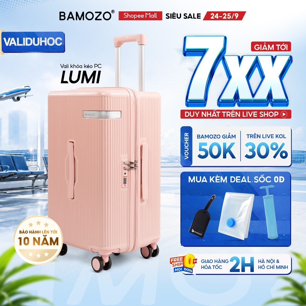 [MẪU MỚI 2026] Vali Xách Tay B Bamozo Lumispace Kiểu Dáng Gọn Nhẹ Thanh Lịch Dễ Di Chuyển Bảo Hành 10 Năm_LUMI