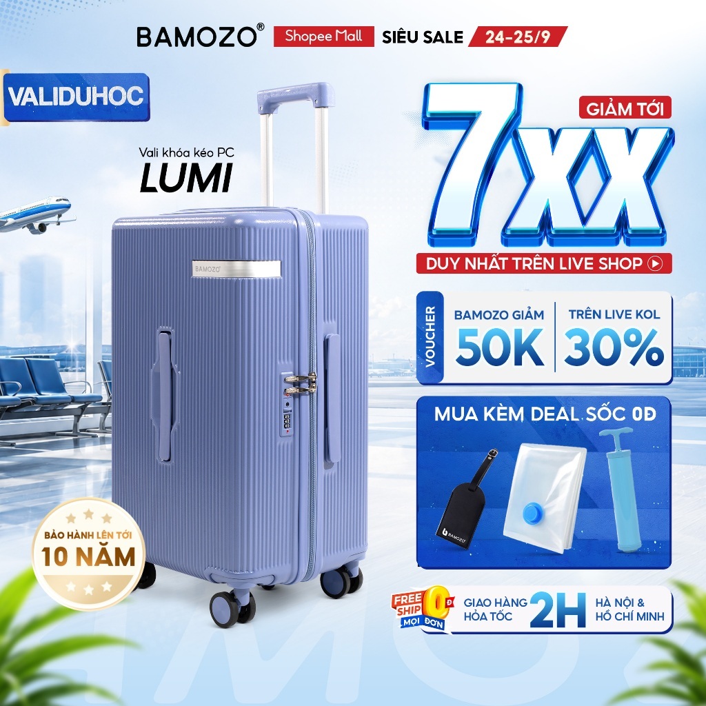 [DEAL HOT] Vali Thời Trang B Bamozo Lumispace Du Lịch Tiện Ích 3IN1 Bề Mặt Chống Xước Giữ Màu Siêu Bền_LUMI