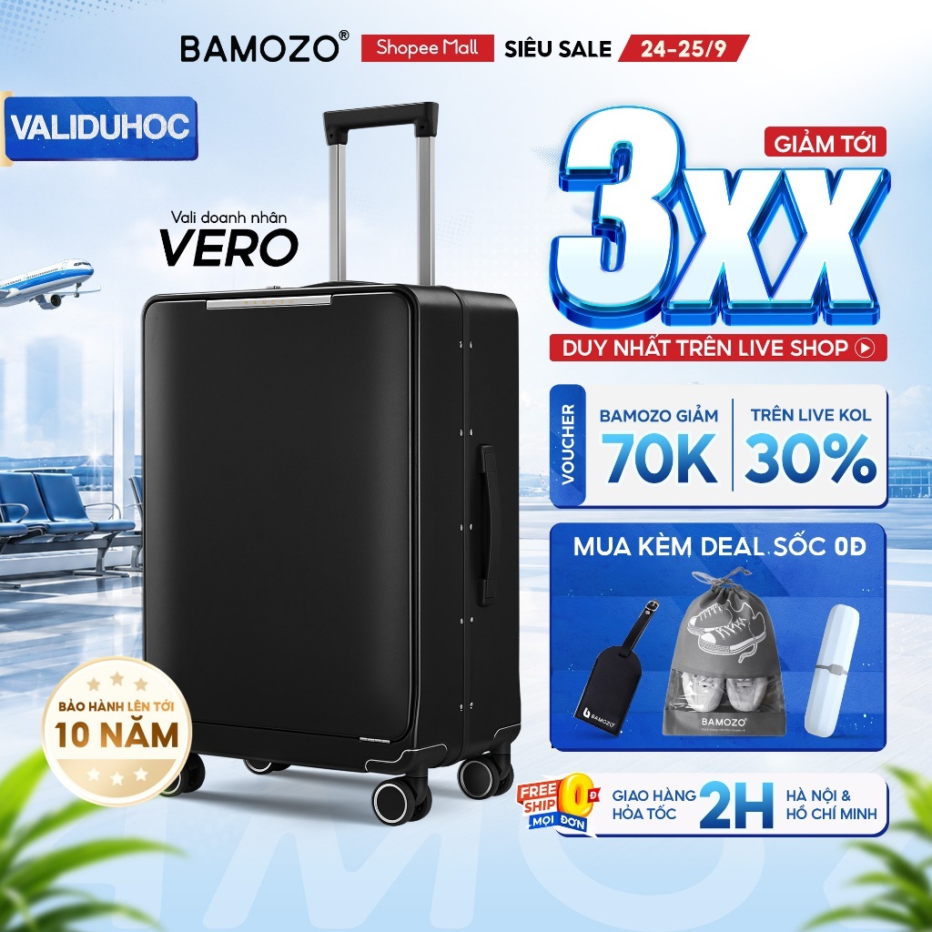 [SIÊU PHẨM MỚI] Vali Doanh Nhân B Bamozo VERO Khung Nhôm Cao Cấp Quà Tặng Sang Trọng Tặng Sếp Đối Tác_VERO