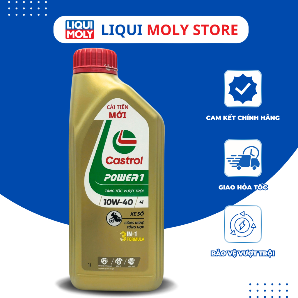 Dầu nhớt xe số cao cấp Castrol Power1 10w40 công thức cải tiến mới