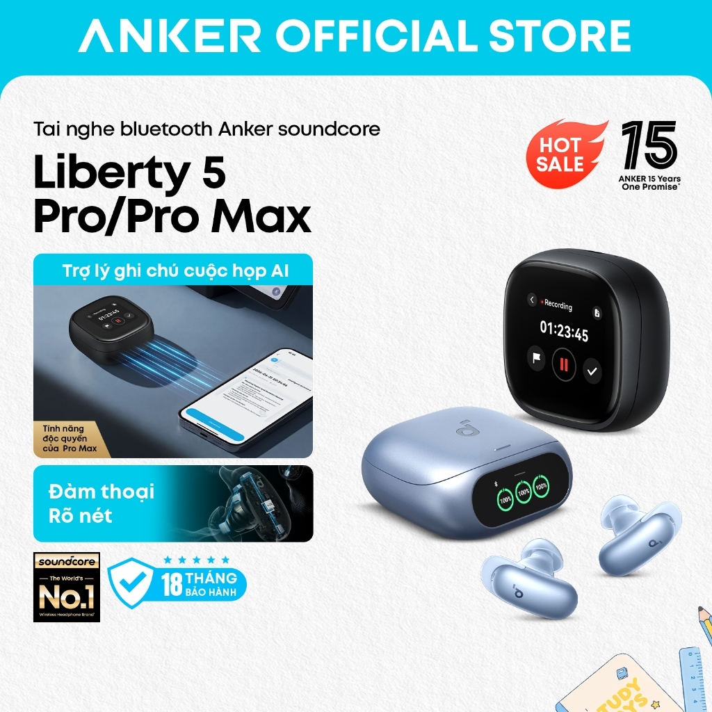 [MỚI] Anker soundcore Tai nghe bluetooth Anker Soundcore Liberty 5 Pro/ Pro Max, Đàm thoại rõ nét chuẩn kỷ lục Guinness