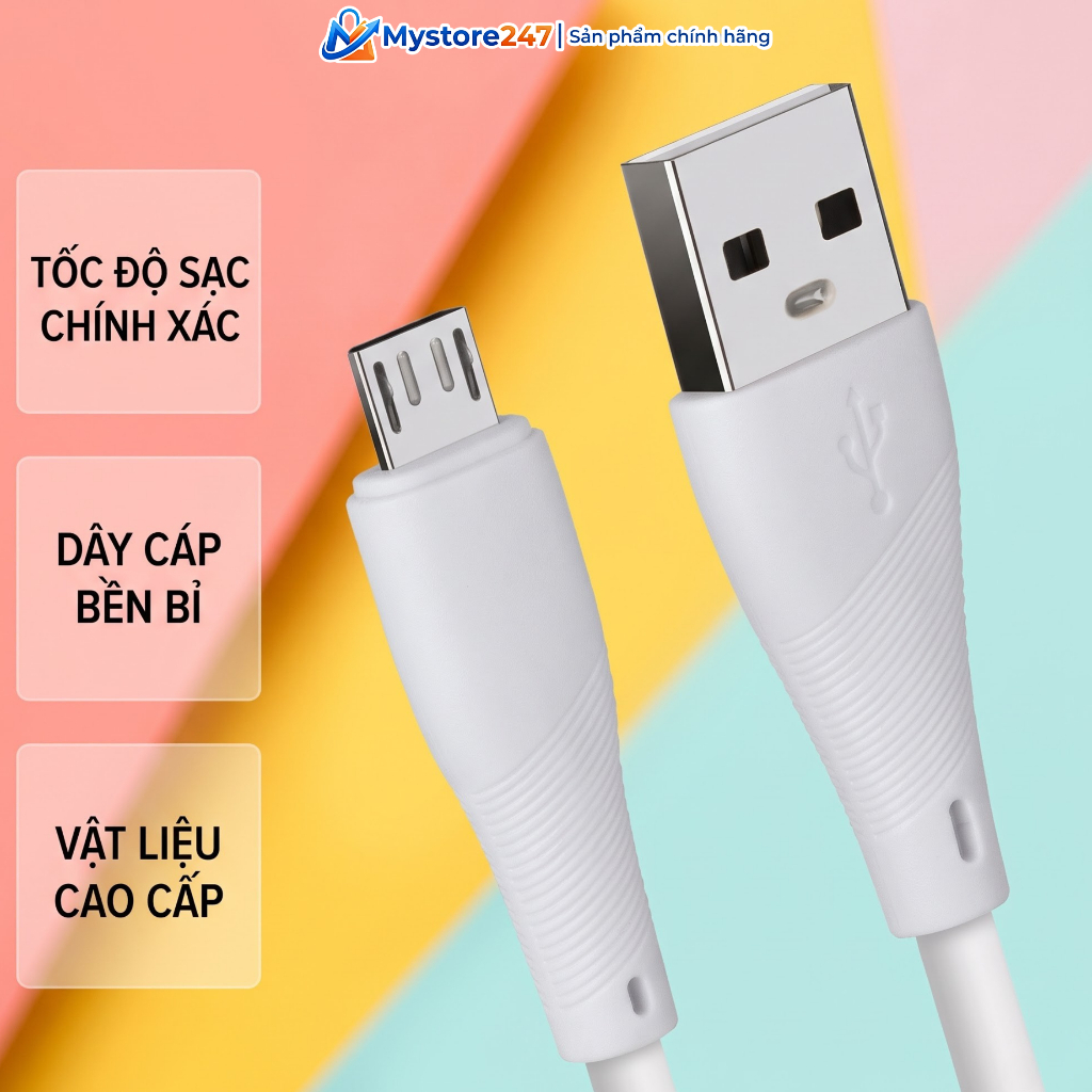 (Top 2 Bán Chạy) Dây Cáp Sạc Microusb Dành Cho Samsung, Oppo 0.8m,1,2,3m MicroUSB ,dây sạc OPPO