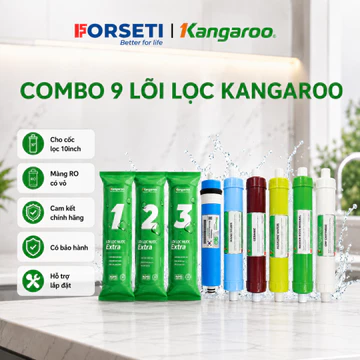 Trọn Bộ 9 Lõi Lọc Nước Kangaroo Chính Hãng Dùng Cho Máy Lọc Nước Kangaroo KG109, KGHP99, KG19A3, KGRP99, KG09A3