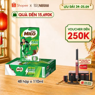Sữa lúa mạch Nestlé® MILO® thùng 12 x 110ml (12x4x110ml)