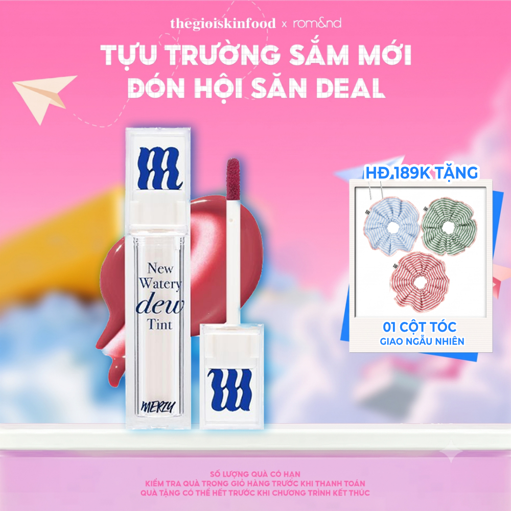 [Merzy New Dew] Son Tint Bóng Merzy Dạng Thạch Lâu Trôi, Môi Ẩm Mịn The Watery Dew Tint 4g ThegioiSkinfood