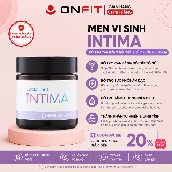 Men Vi Sinh Lactobact Intima (Hộp 30, 60 Viên) Bổ Sung Lợi Khuẩn, Cranberry, D-Mannose | ONFIT