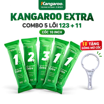 Combo 5 Lõi Lọc Thô Kangaroo Extra Eco 10 Inch, Bộ Lõi 1 2 3 + 2 Lõi Số 1 Máy Lọc Nước RO