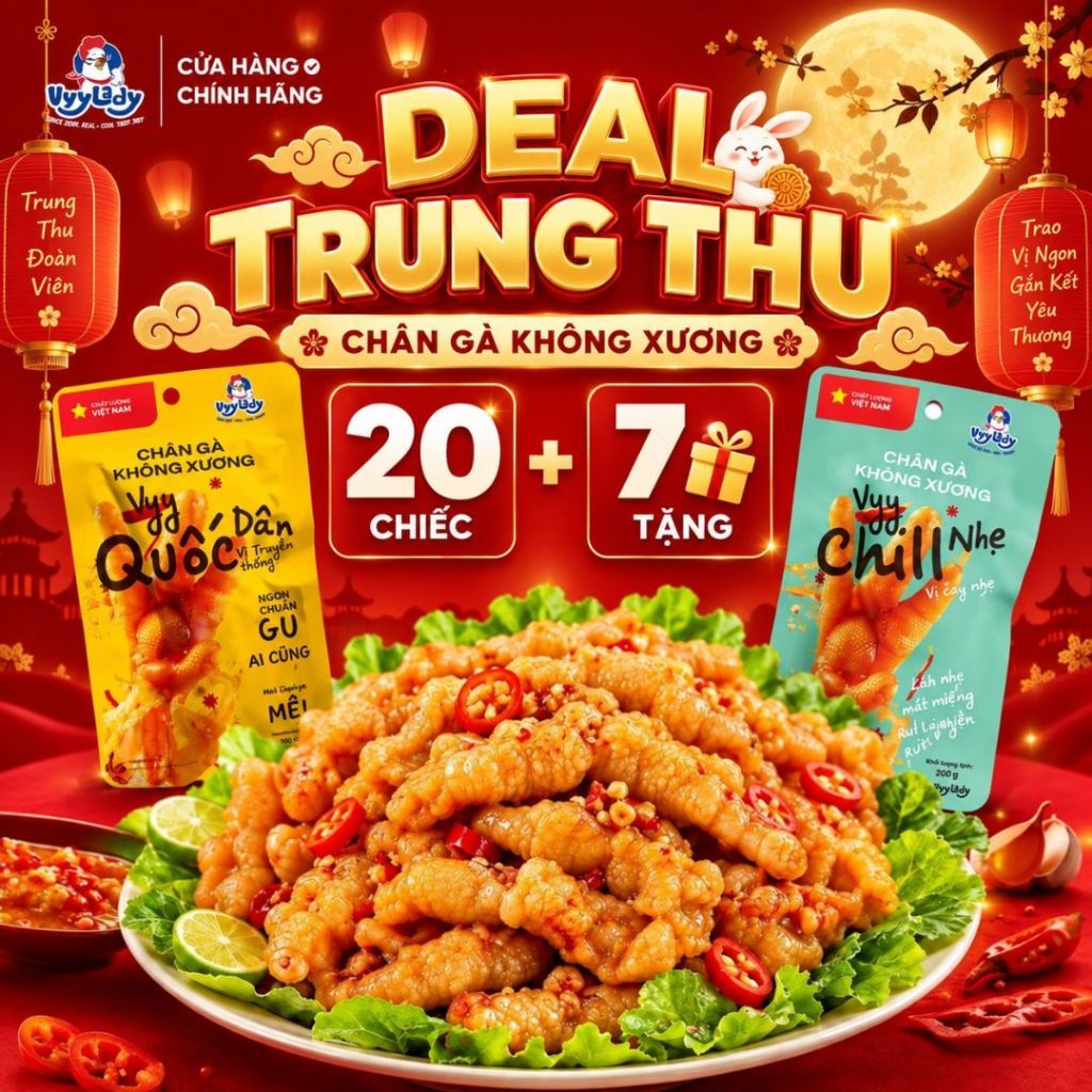 [20 TẶNG 7] [Combo Rút Xương] Chân gà VYY QUỐC DÂN + VYY CHILL NHẸ - Chân gà Vyy Lady ăn liền