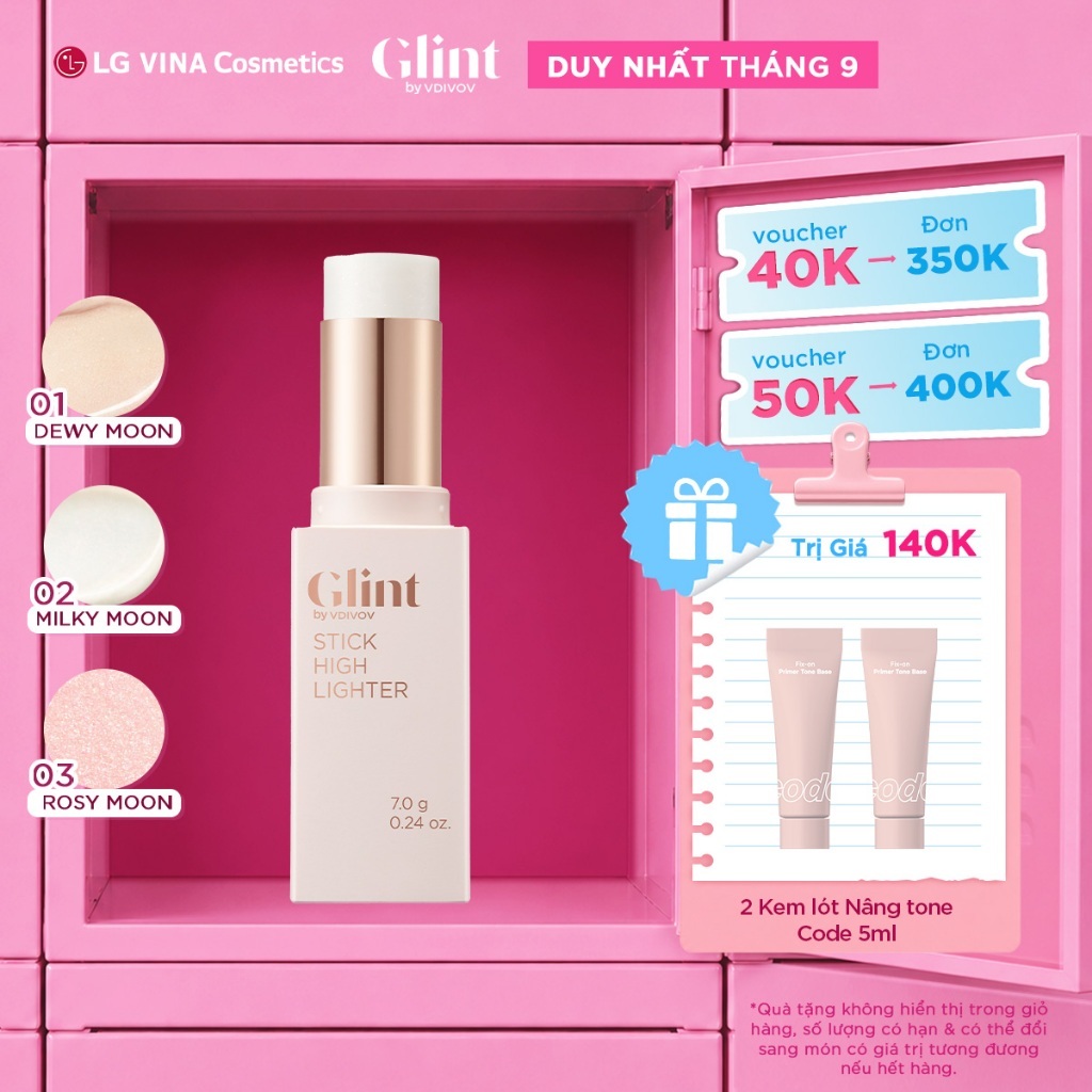 [LG Makeup VN] Nhũ bắt sáng highlight Glint dạng thỏi 7g chứa bột ngọc trai, tiện lợi, dưỡng ẩm da