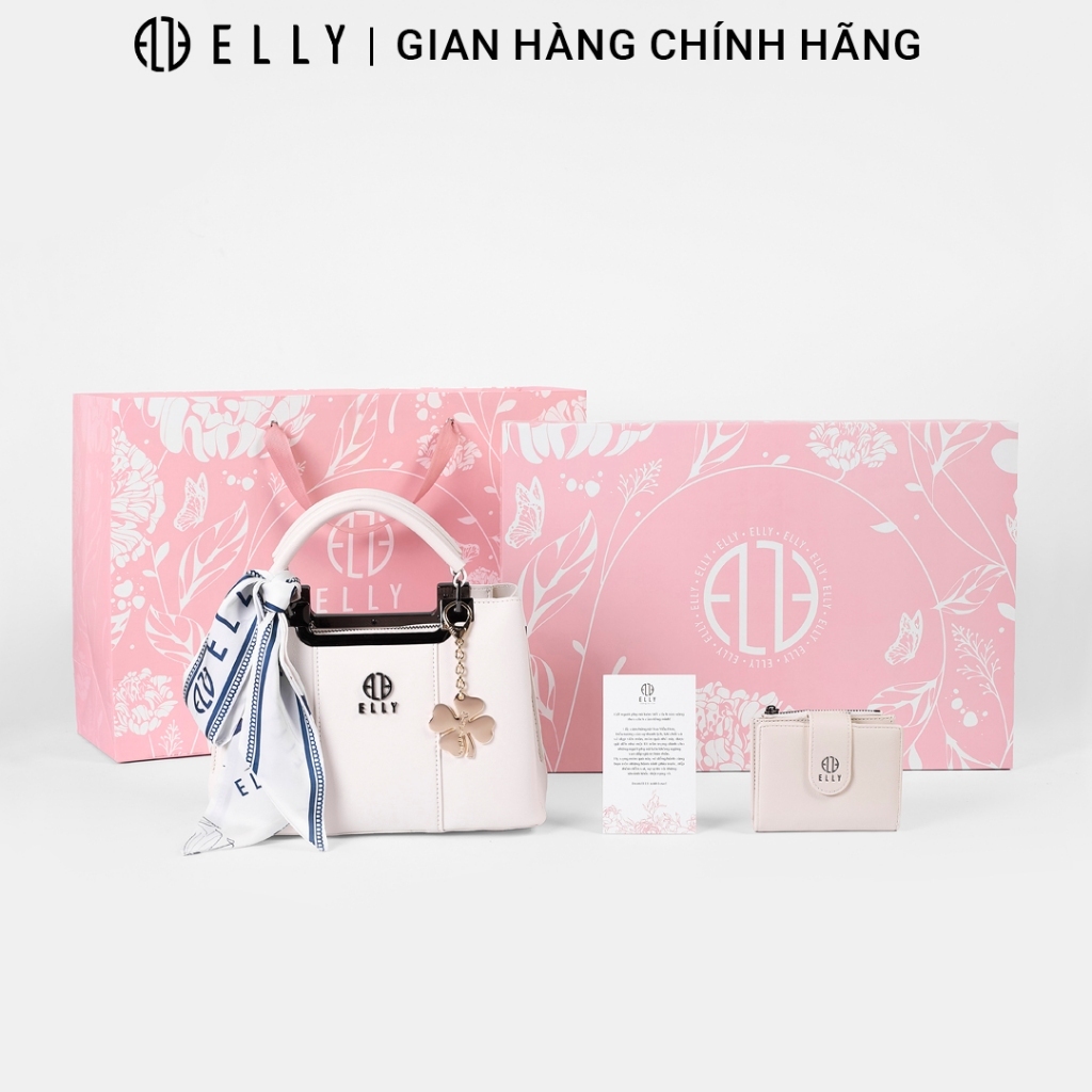 [BST 20.10] Bộ quà tặng 20/10 ELLY HTX369-2 túi xách ví charm cao cấp dành cho mẹ vợ người yêu cô giáo