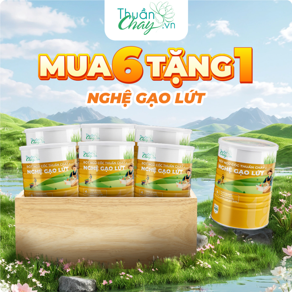 [COMBO 6 TẶNG 1] Bột Ngũ Cốc Thuần Chay Nghệ Gạo Lứt 420g