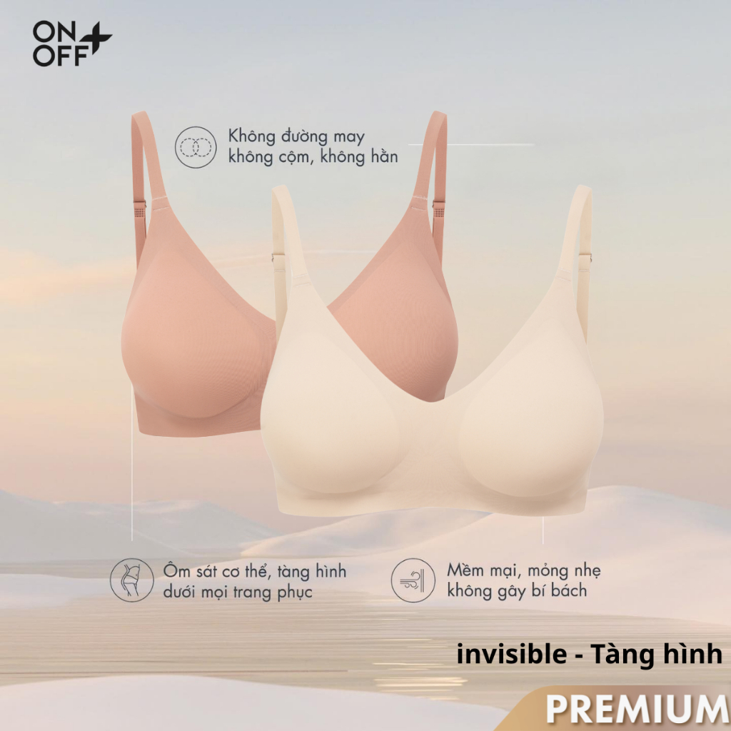 Combo 2 áo bra, áo ngực nữ dán tàng hình, công nghệ seamless không đường may, có khóa cài ONOFF - 16UC25A586