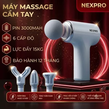 Máy Massage Cầm Tay NEXPRO Cảm Biến Lực AI – Máy Massage Toàn Thân, Cổ Vai Gáy, Súng Massage Đa Năng 6 Cấp Độ