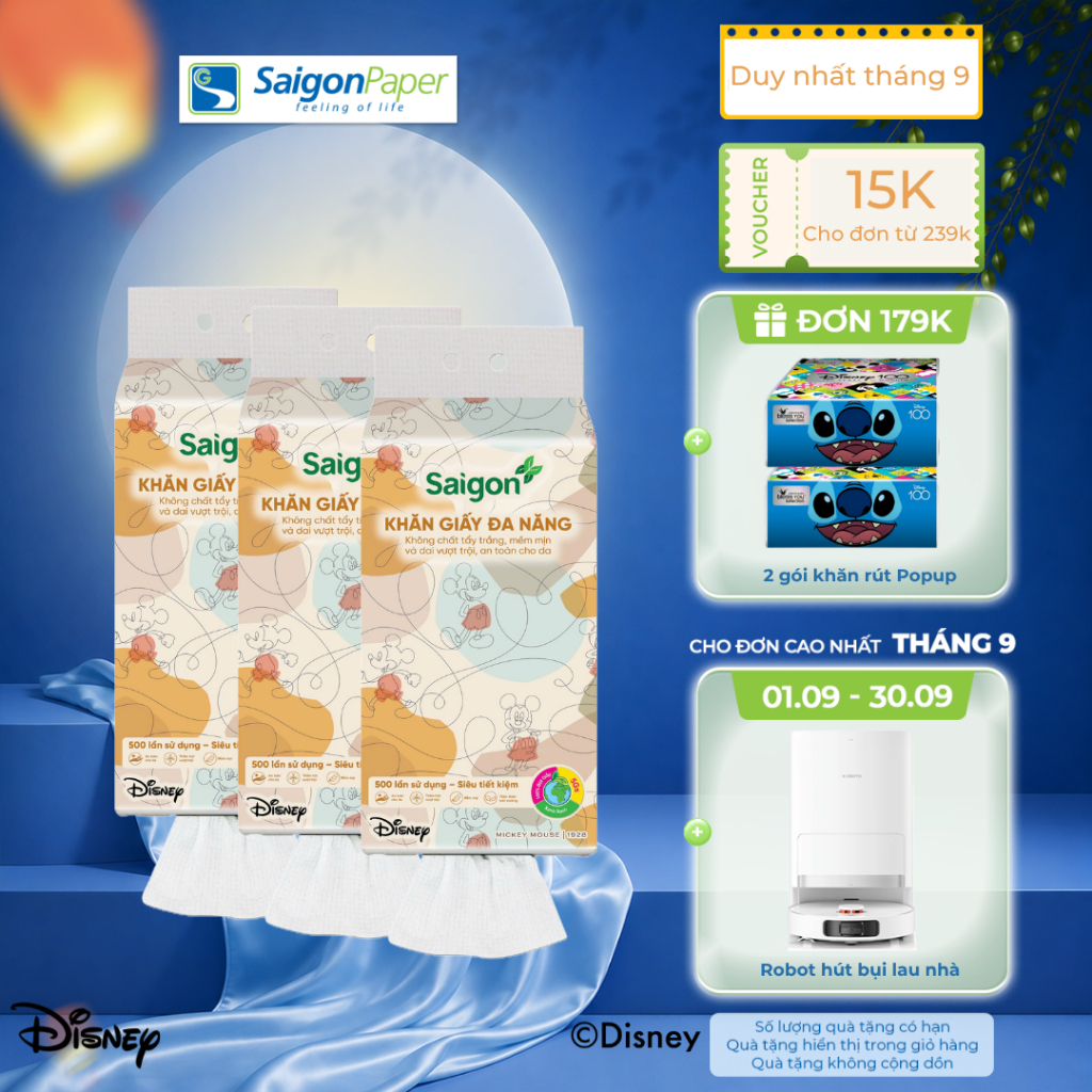Combo 3 gói khăn rút giấy Đa Năng Saigon 500 tờ - 2 lớp