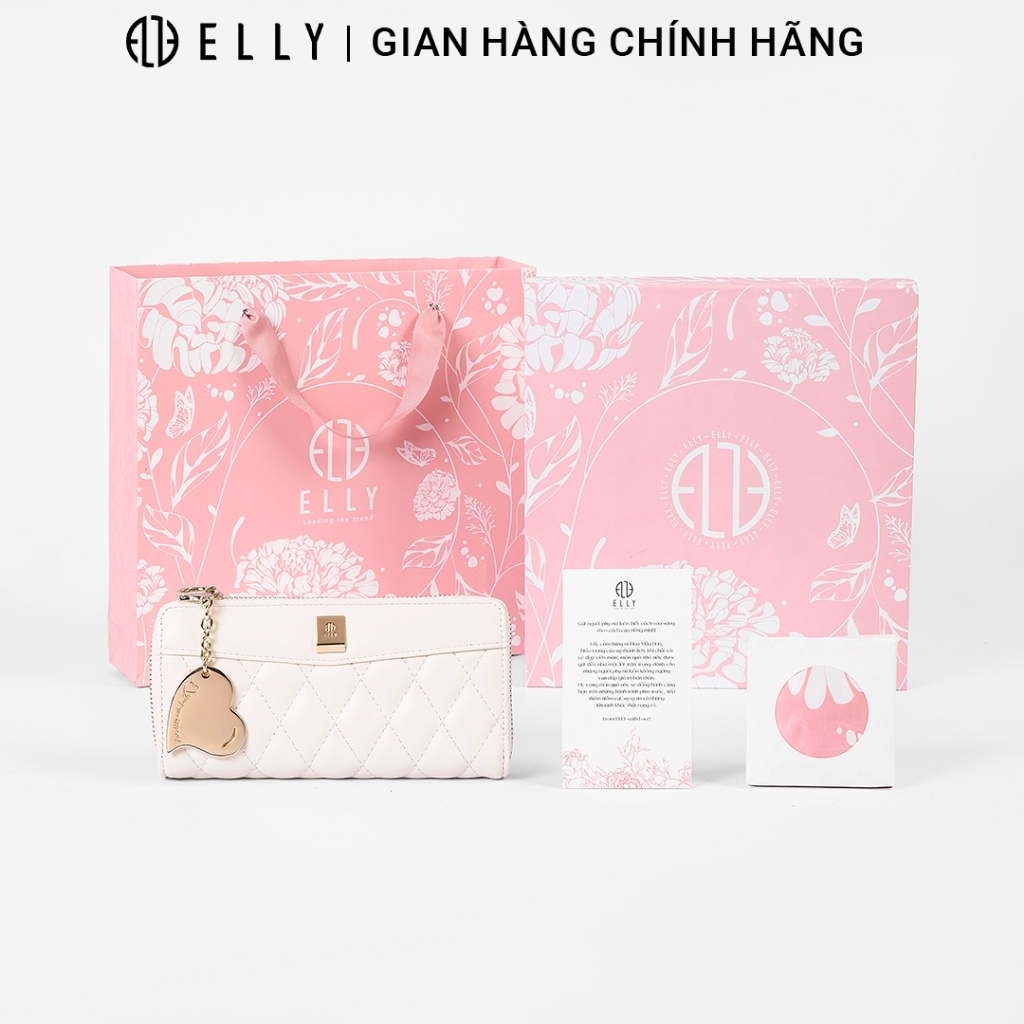 [BST 20.10] Bộ quà tặng 20/10 ELLY HVH68 ví nữ khăn lụa charm cao cấp dành cho mẹ vợ người yêu cô giáo