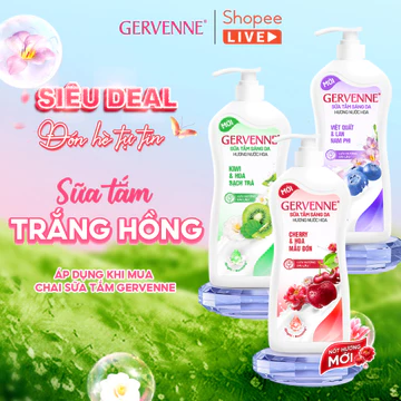 Sữa tắm trắng da hương nước hoa Gervenne 450g / 900g / 1.2l (3 mùi) ( Tặng mùi ngẫu nhiên ) - Live