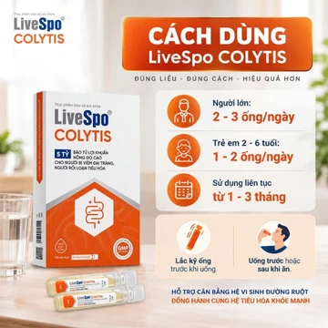 [Quà Tặng Kèm] LiveSpo Colytis - Men vi sinh chứa 5 tỷ bào tử lợi khuẩn giúp giảm Rối loạn tiêu hoá, Tiêu hoá kém
