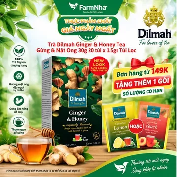 Trà Dilmah Ginger & Honey Tea 30g 20x1.5g Túi Lọc - Trà Gừng Mật Ong, Tinh hoa trà Sri Lanka