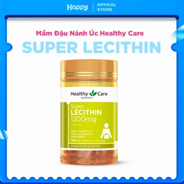 Mầm Đậu Nành Úc Healthy Care Super Lecithin 1200mg 100 Viên Hỗ Trợ Sức Khỏe, Giải Độc Gan, Cải Thiện Làn Da Phụ Nữ