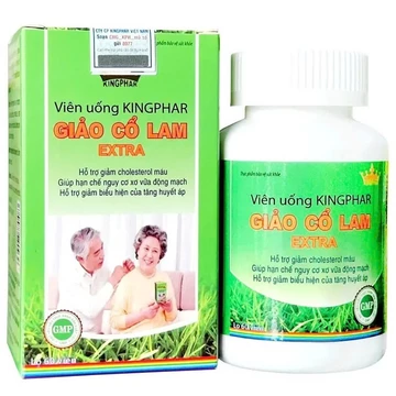 Viên uống Kingphar Giảo Cổ Lam Extra- Hỗ trợ giảm cholesterol máu, hạn chế nguy cơ xơ vữa, tăng HA