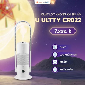 Máy Lọc Không Khí Bù Ẩm Khử Khuẩn U ULTTY CR022, Quạt Không Cánh, Khử Khuẩn Tia UV, Bảo Hành 3 Năm