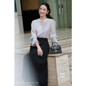 Áo Sơ Mi Công Sở Nữ MY WAY Dài Tay Phối Bèo Sang Trọng 3MA14197