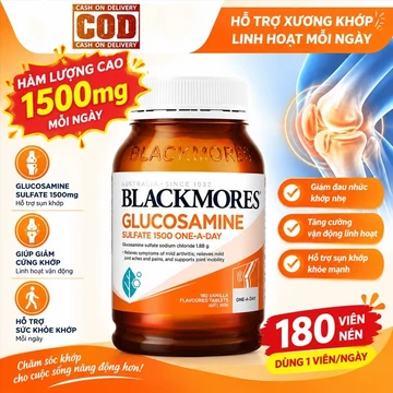 Viên uống Glucosamine 1500mg Blackmores Úc 180 viên – Hỗ trợ xương khớp, giảm đau nhức, thoái hóa khớp