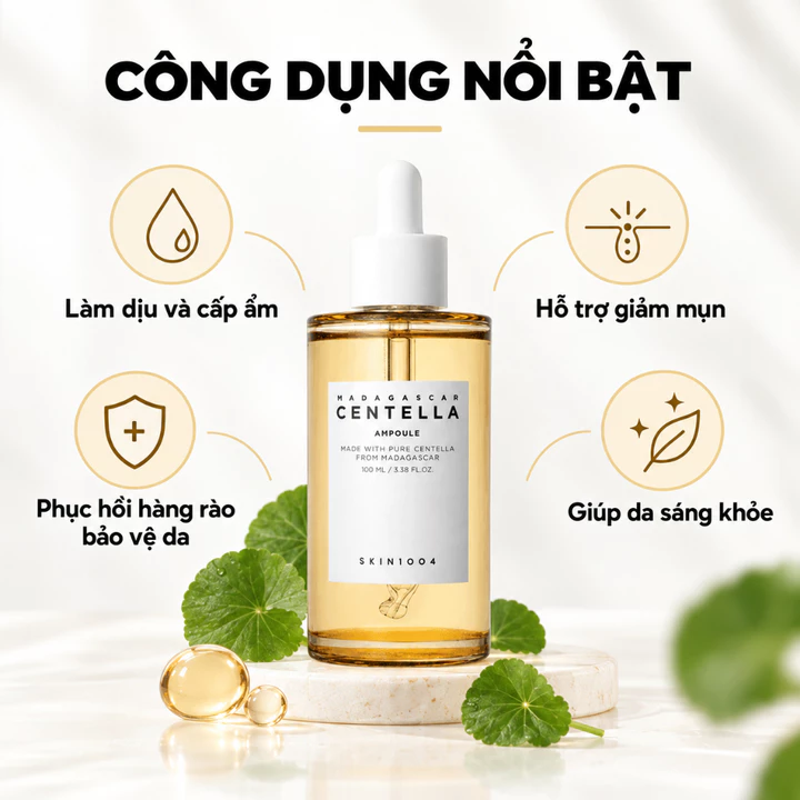 Serum Rau Má Skin1004 Madagascar Centella Asiatica Ampoule 55ml- 100ml Tinh Chất Skin 1004 Chính Hãng – 4