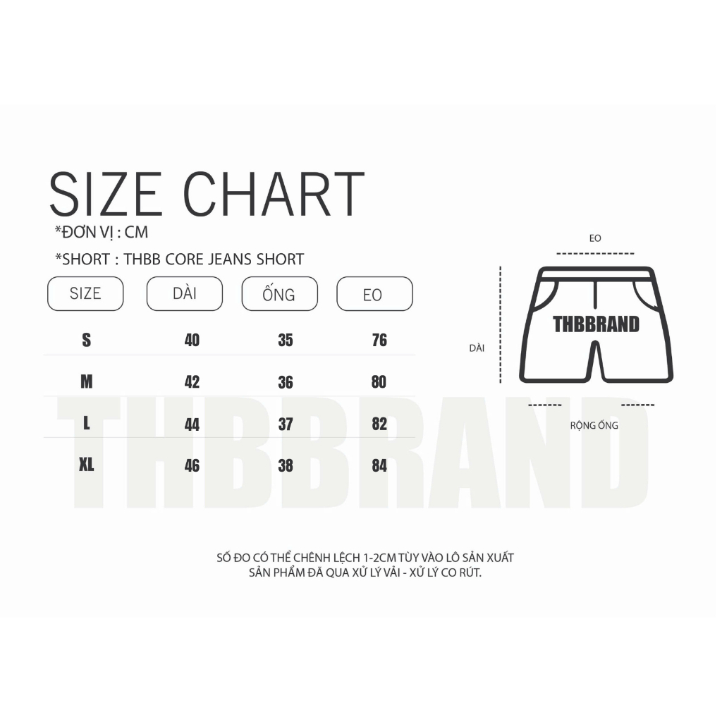 Quần short jeans “THBB CORE JEANS SHORT” - [form trên gối, BLUE] / THBBRAND | BigBuy360 - bigbuy360.vn