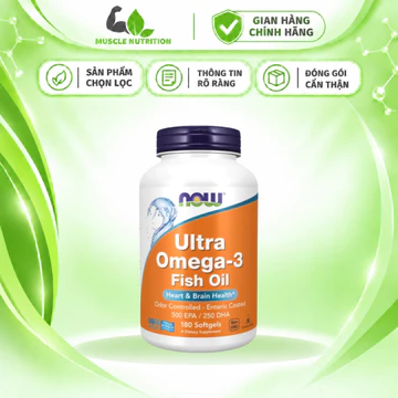 NOW Ultra Omega-3 Fish Oil – Omega-3 EPA 500mg DHA 250mg Hỗ Trợ Sức Khỏe Tim Mạch, Não Bộ, Thị Lực