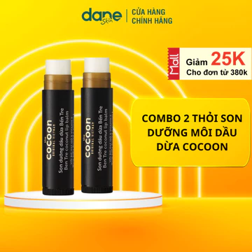 [SVIP] Combo 2 thỏi Son dưỡng dầu dừa Bến Tre Cocoon 5g - Giúp đôi môi căng bóng