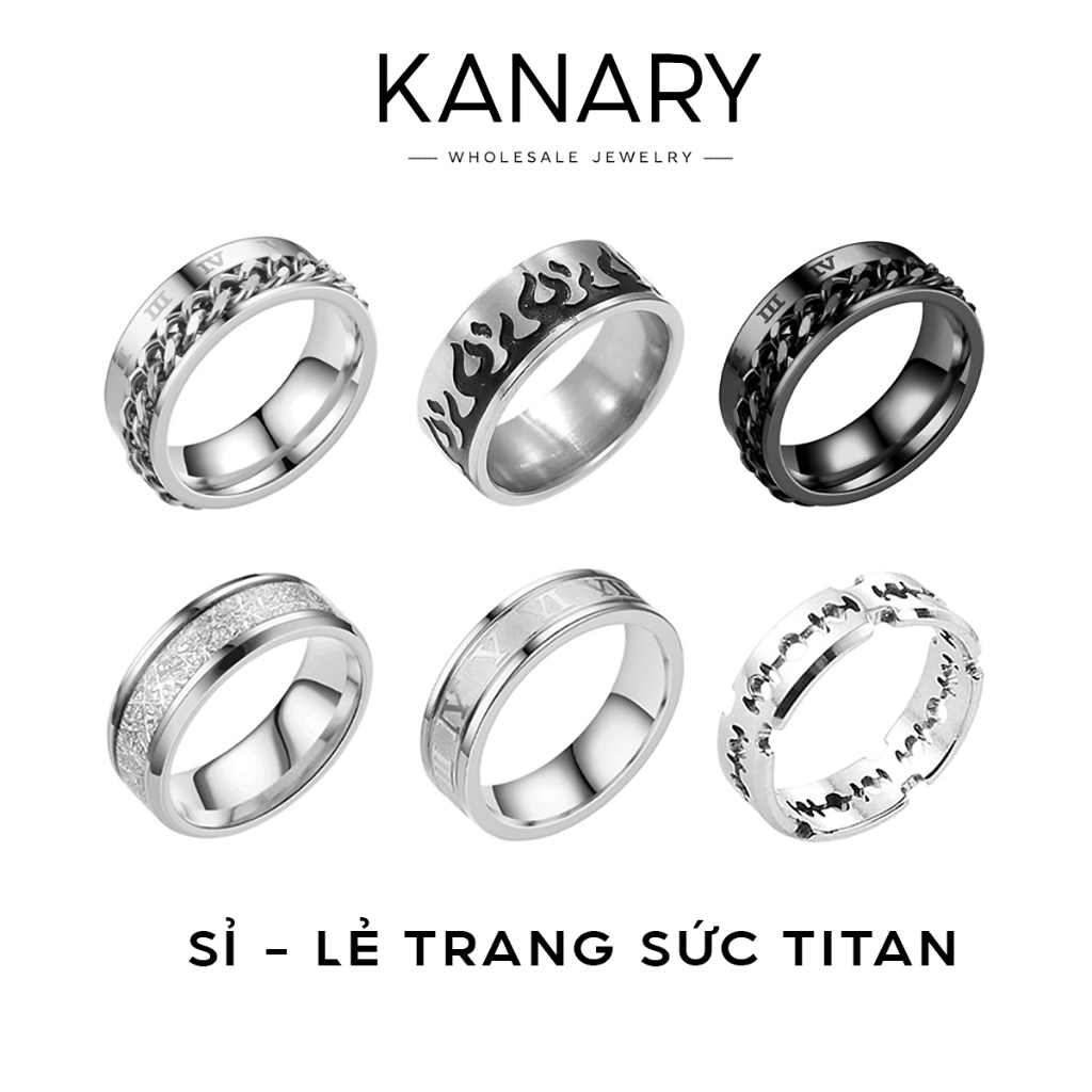 Men's Titanium Steel Ring by KANARY - Sỉ trang sức Titan