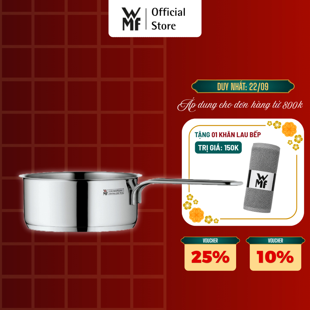 Quánh Mini WMF 14cm, 16cm Đáy Từ 3 Lớp, Chất Liệu Thép Không Gỉ Cromangan, Phù Hợp Mọi Loại Bếp
