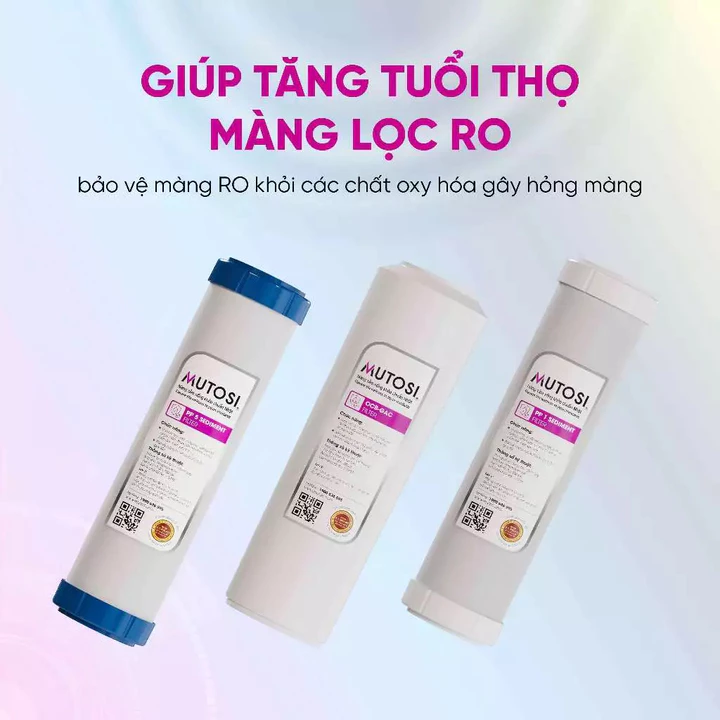 Bộ 3 lõi thô Mutosi, Combo lõi lọc 123 dùng cho máy lọc nước RO gia đình, dùng cho cốc lọc 10 inch – 2
