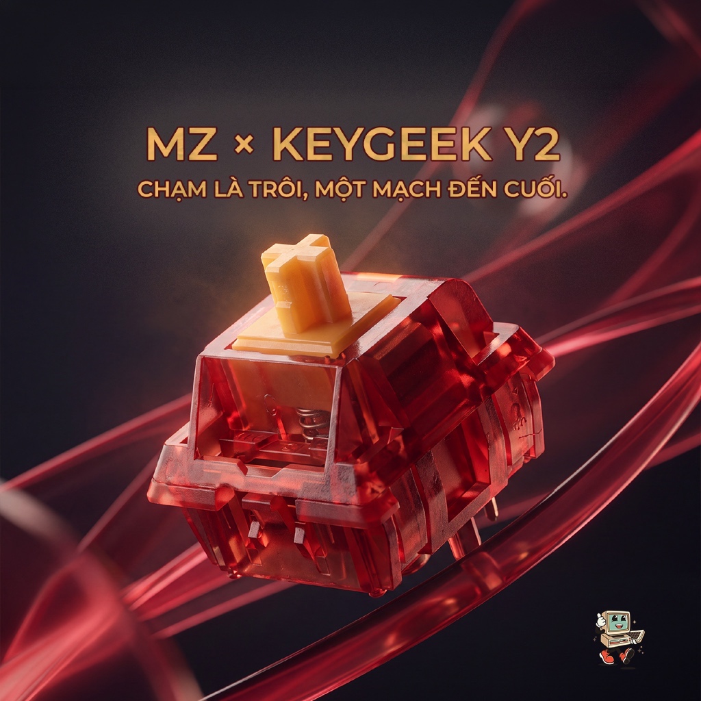 Switch MZ × Keygeek Y2 40gf | Linear Mượt | Housing PA12 | Waffle Stem Tip | Pre-lubed | 5 Pin | BigBuy360 - bigbuy360.vn